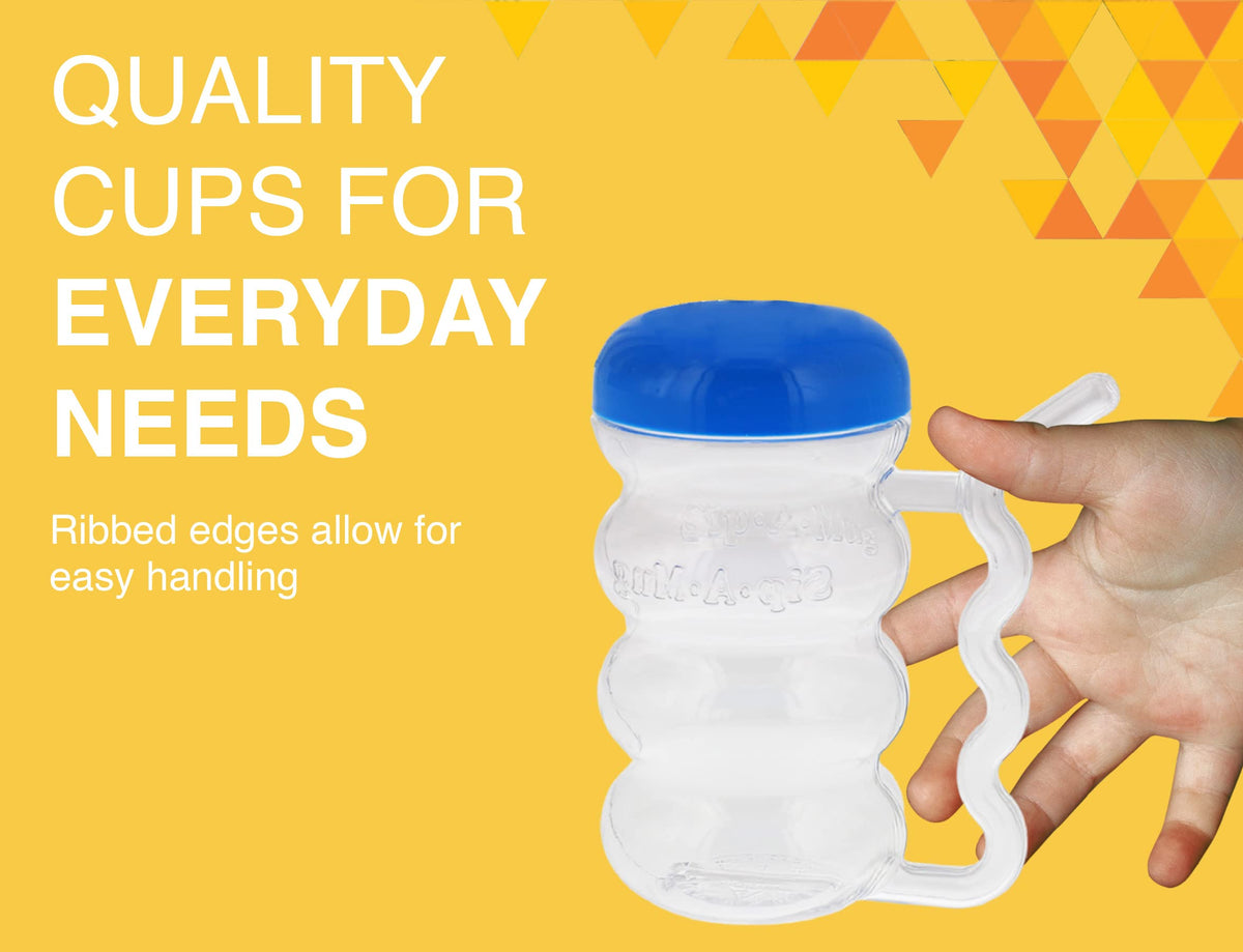 Arrow Home Products Sip-A-Mug made in USA cups with durable ribbed grip.