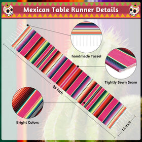 Arrowom Day of the Dead runner in bright colors enhances Mexican party decor.