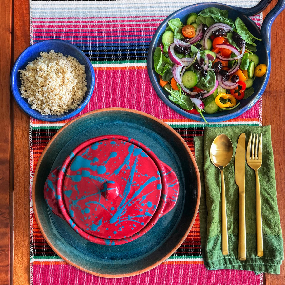 Arrowom rainbow linen table runner adds boho charm to celebrations.