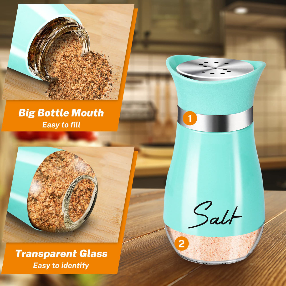 Arrozon refillable salt and pepper shakers design for modern kitchens.