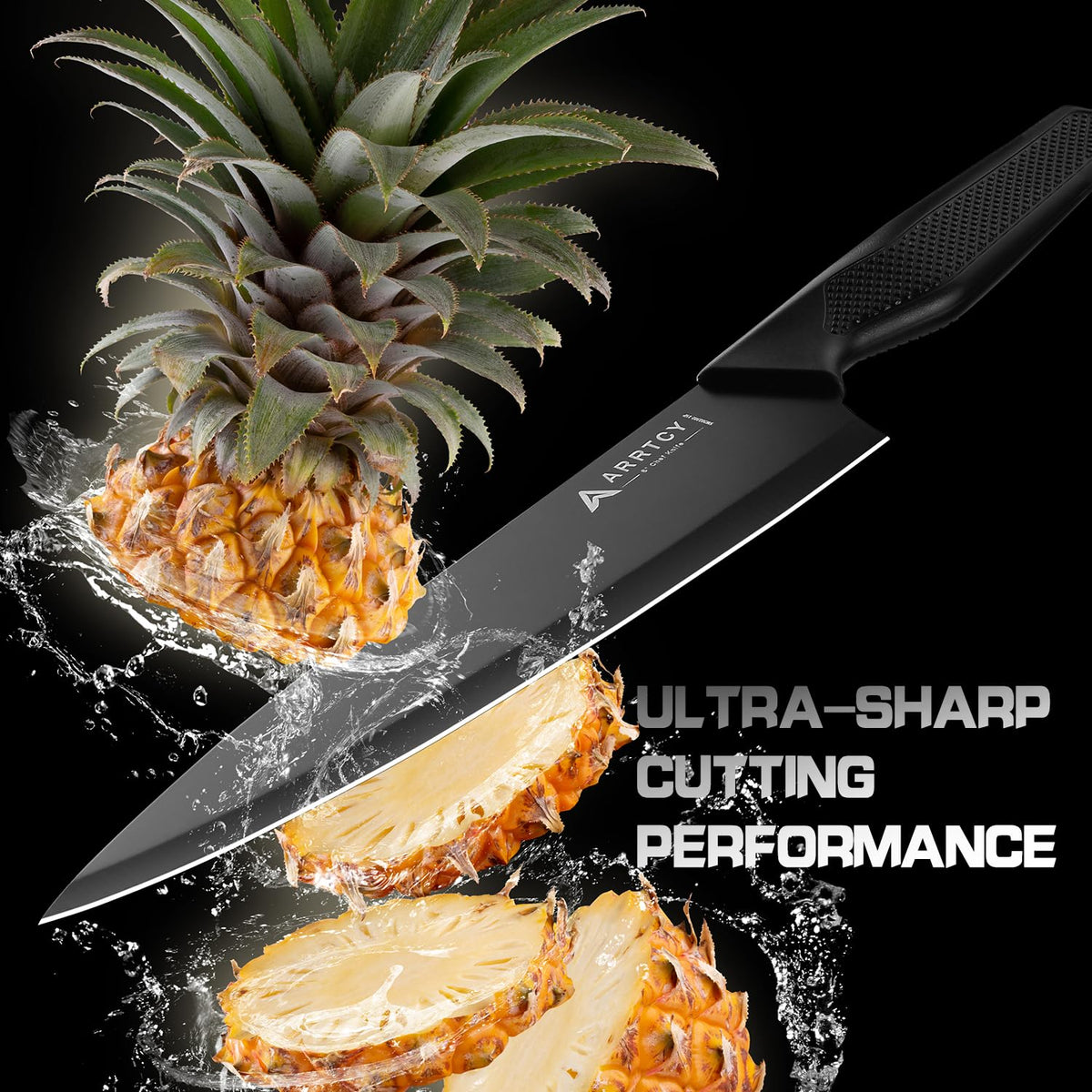 Arrtcy knife set with block: santoku knife for versatile kitchen prep