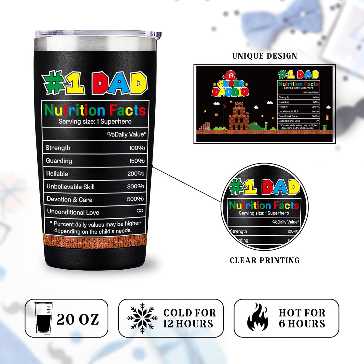 Arsemica 20oz stainless steel tumbler highlights strong insulation and capacity.