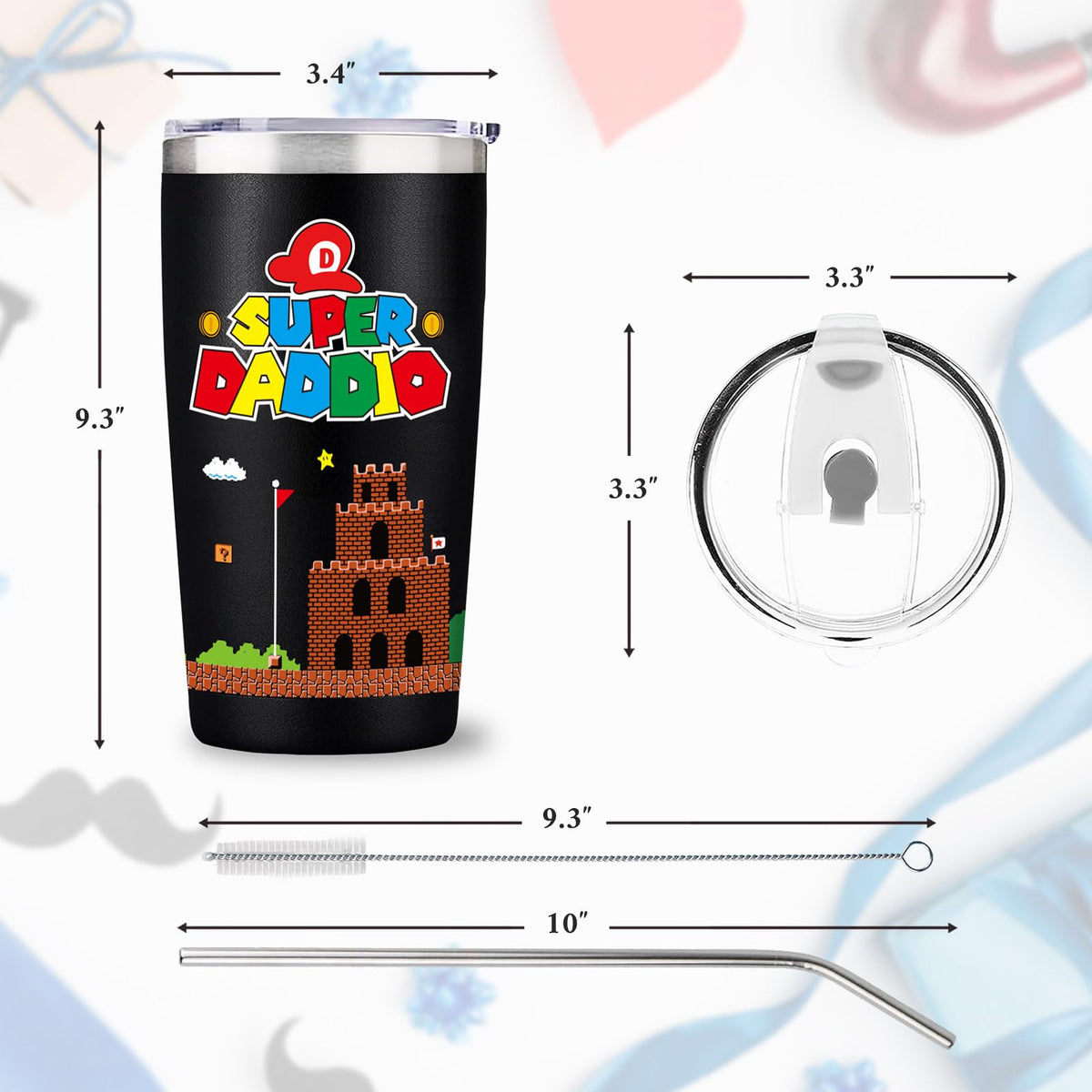 Arsemica dad birthday gift tumbler shown in festive packaging for celebrations.