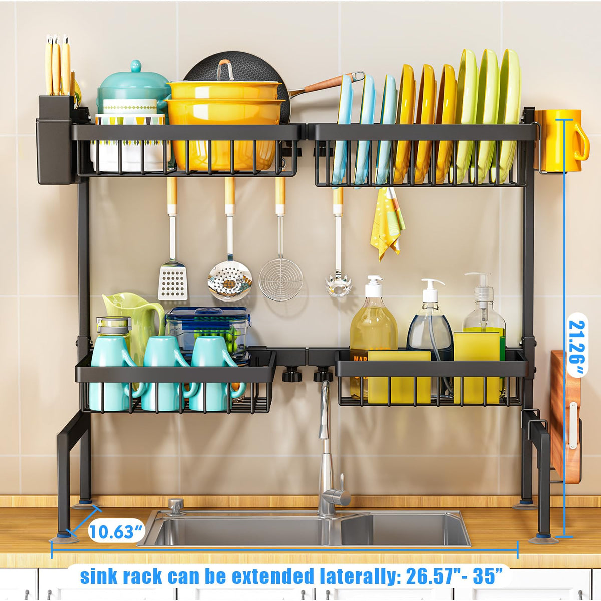 ARSTPEOE easy-assembly sink rack shown during setup