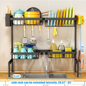 ARSTPEOE easy-assembly sink rack shown during setup