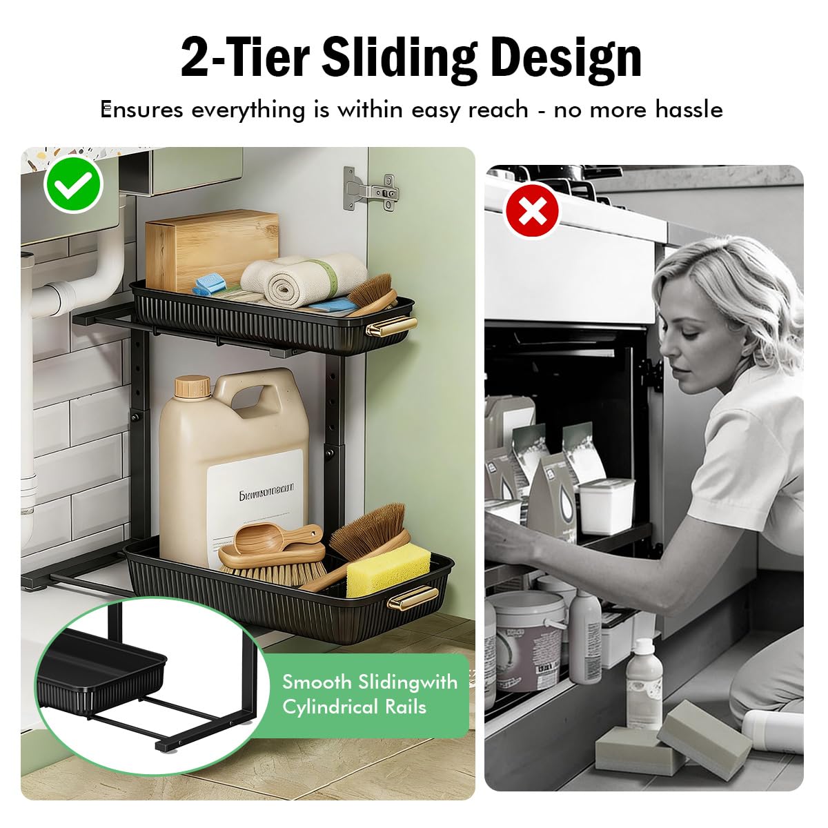 ARSTPEOE large-capacity-storage fits bottles and cosmetics neatly.