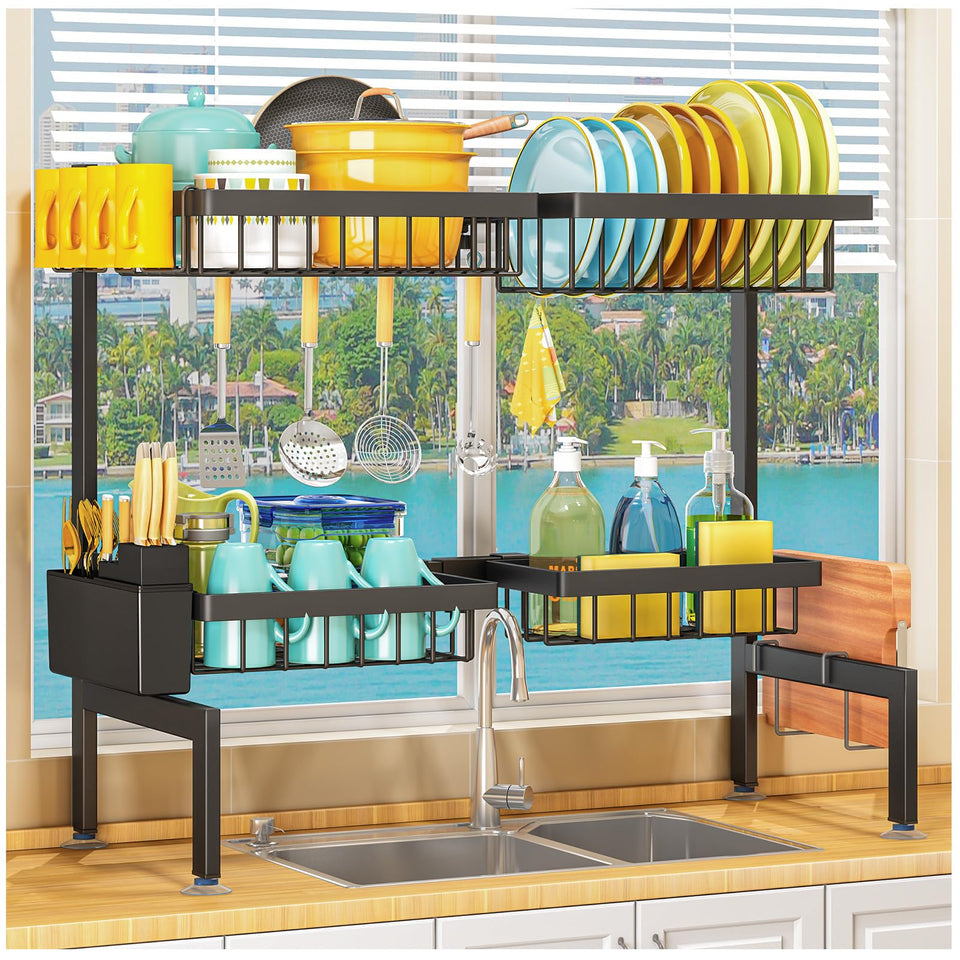 ARSTPEOE over-sink dish drying rack with 2-tier design for efficient air drying