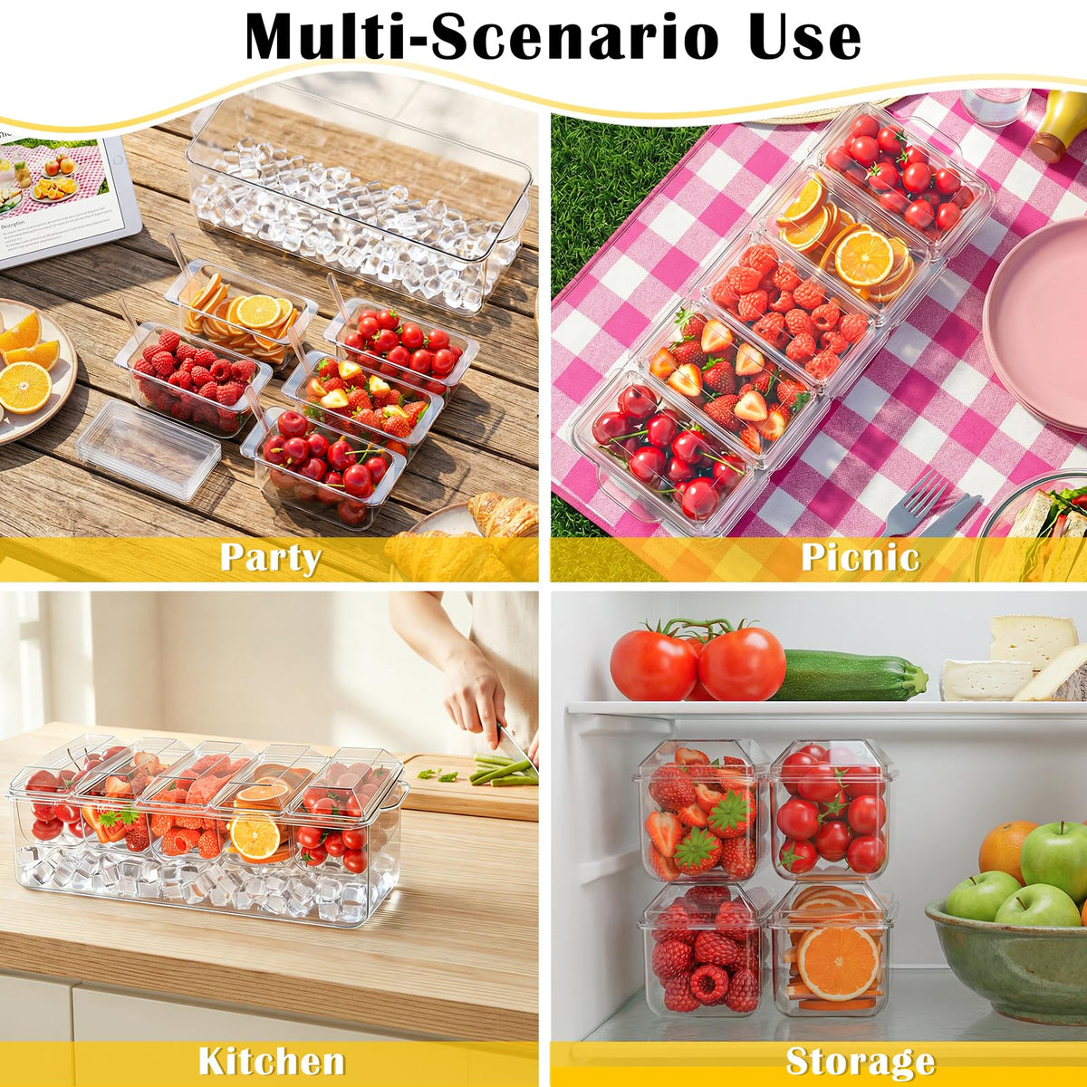 ARSTPEOE party-ready serving station enhances taco bars and salad displays.