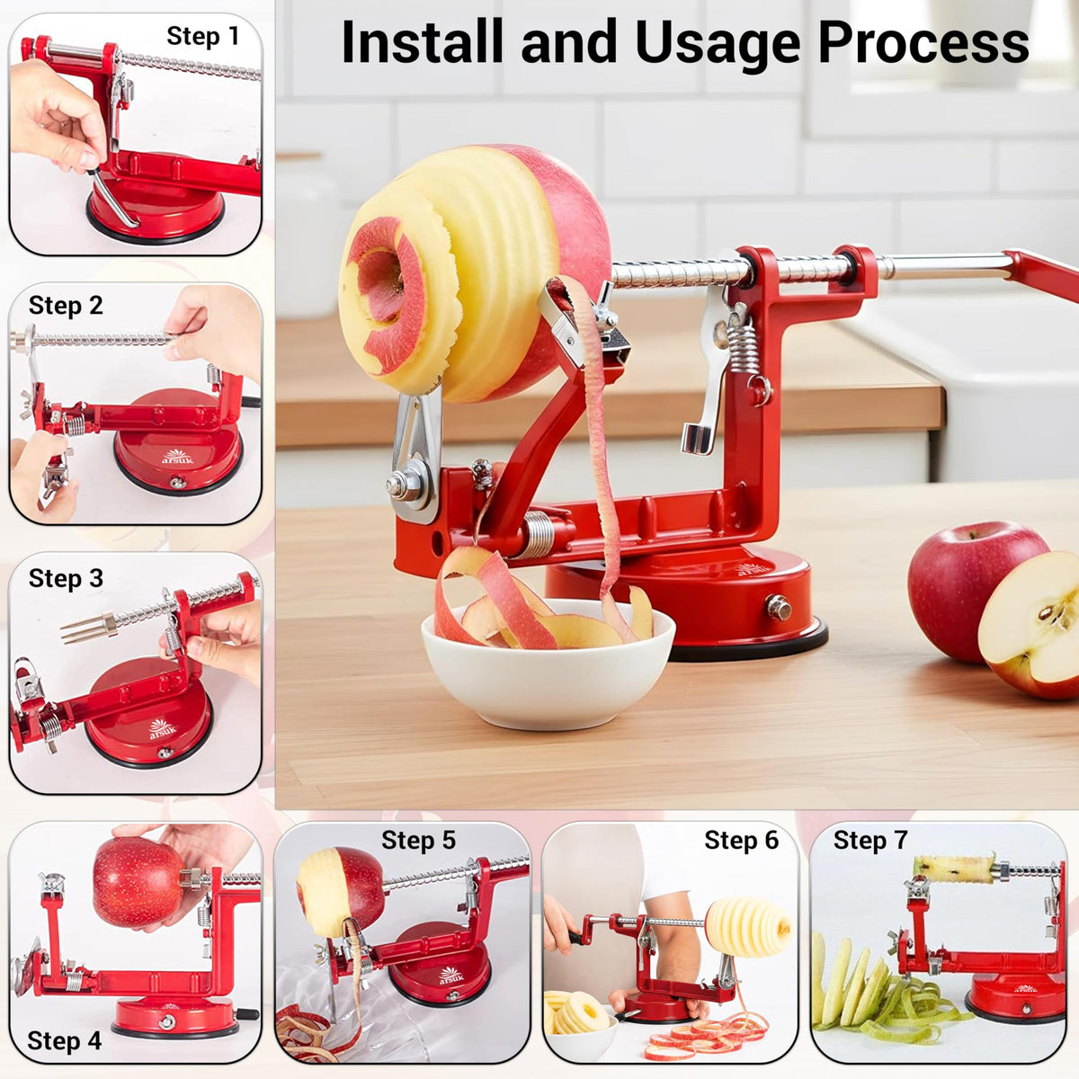 ARSUK heavy-duty cast iron body supports durable kitchen performance.