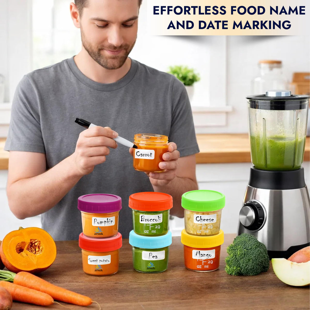 ARSUK baby food storage bowls for safe reheating for little eaters