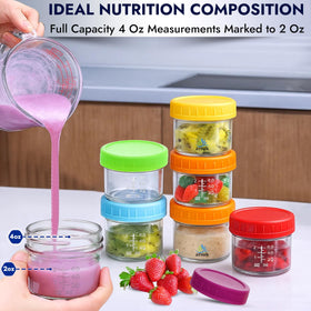 ARSUK 4 oz sauce and condiment jar keeps dips fresh and mess free