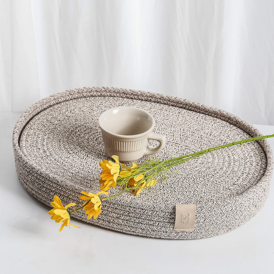 ART PineCone oval placemats in warm taupe for everyday meals