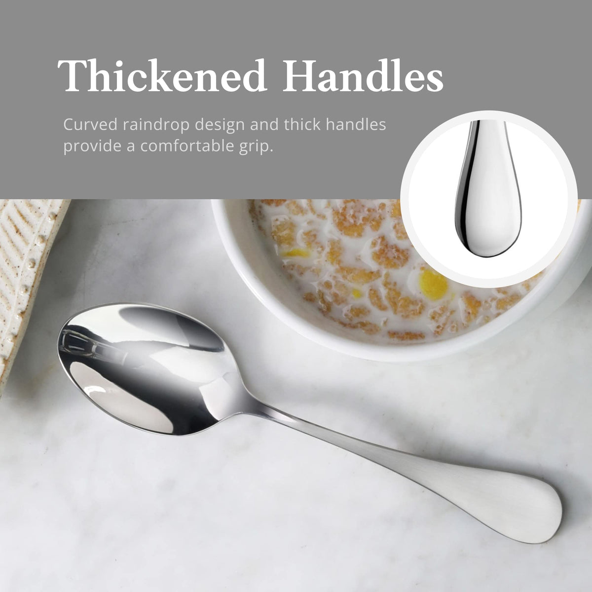 Artaste Rain teaspoon showcased in a family dining setup for shared moments.