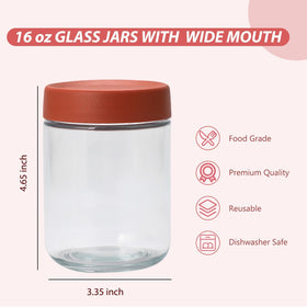 Artcochan glass jar with edge guard and recessed top for stable stacking