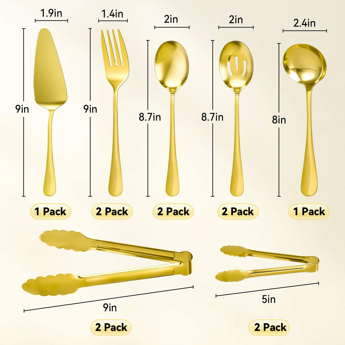 Artcochan gold serving set slotted spoons for precise serving