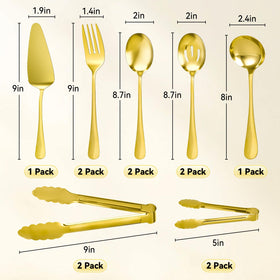 Artcochan gold serving set slotted spoons for precise serving