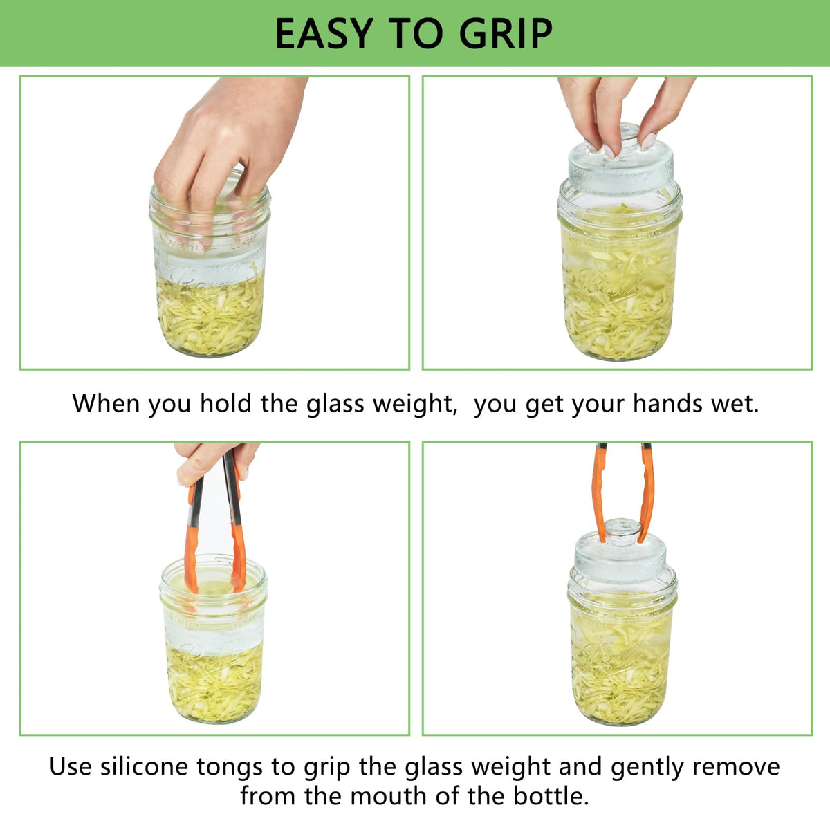 Artcome mason jar brush shown for easy jar cleaning after fermentation.