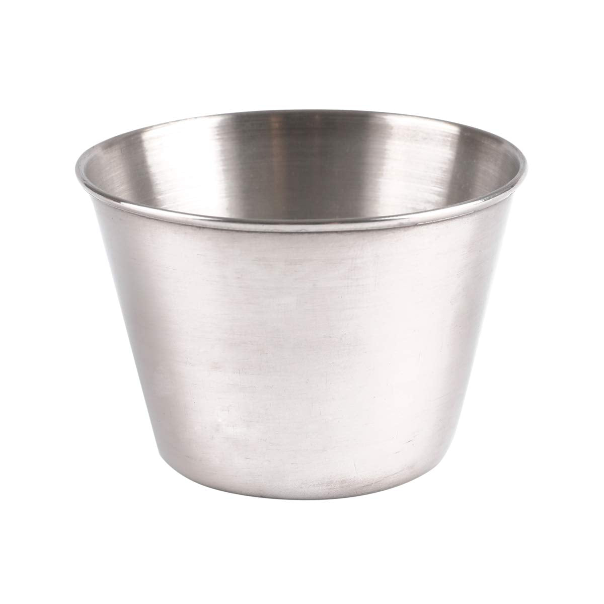 Artcome sauce cups with rolled edge provide sturdy, reusable dipping portions.