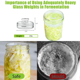 Artcome weights fit large wide-mouth jars for submerging vegetables evenly.