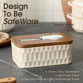 ArteBake butter dish lid highlights airtight silicone-sealed cap preserving freshness.