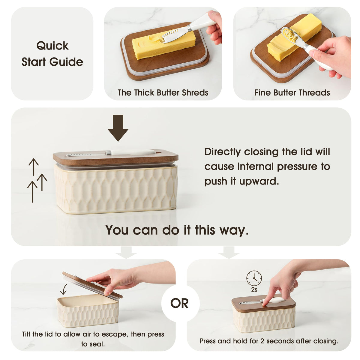 ArteBake butter knife with dish offers convenient serving at your table.
