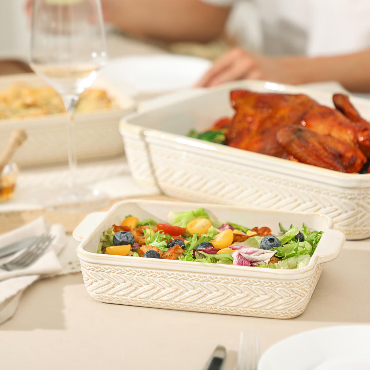ArteBake glazed interior resists sticking, simplifying cleanup after meals.