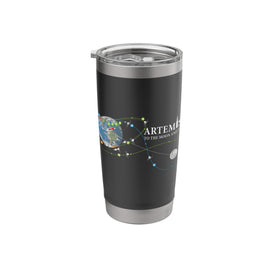 Artemis 2 route map tumbler keeps beverages cold during travel.
