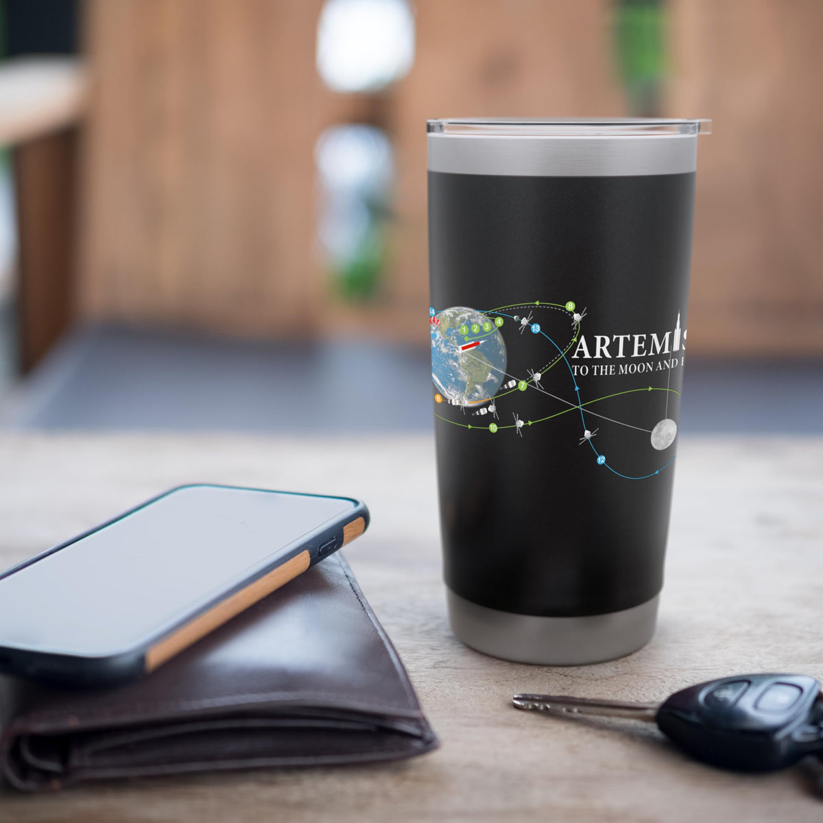 Artemis 2 route map motif adds style as a desk companion.