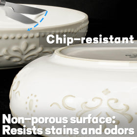 Artena easy-clean glazed ceramic bowls for quick maintenance.