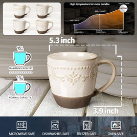 Artena Mugs embossed texture closeup highlights premium craftsmanship and cafe-style charm