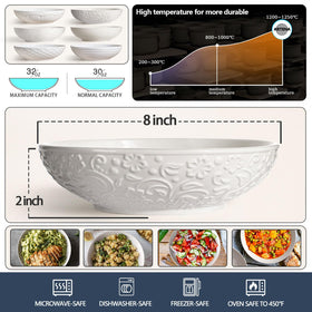 Artena 8-inch wide bowls ideal for pasta, salads, and soups.