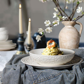 Artena stackable ceramic bowls save cupboard space and style.