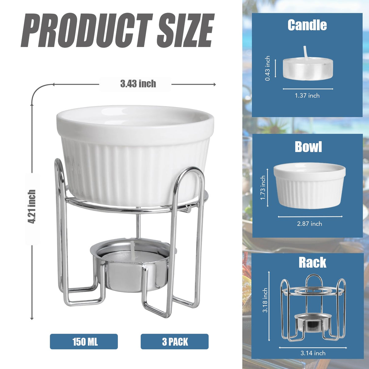 Artestia set includes four warmers, four stands, and four tea lights.