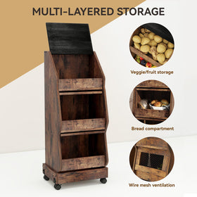 ARTETHYS compact yet spacious design saves counter space while organizing root vegetables.