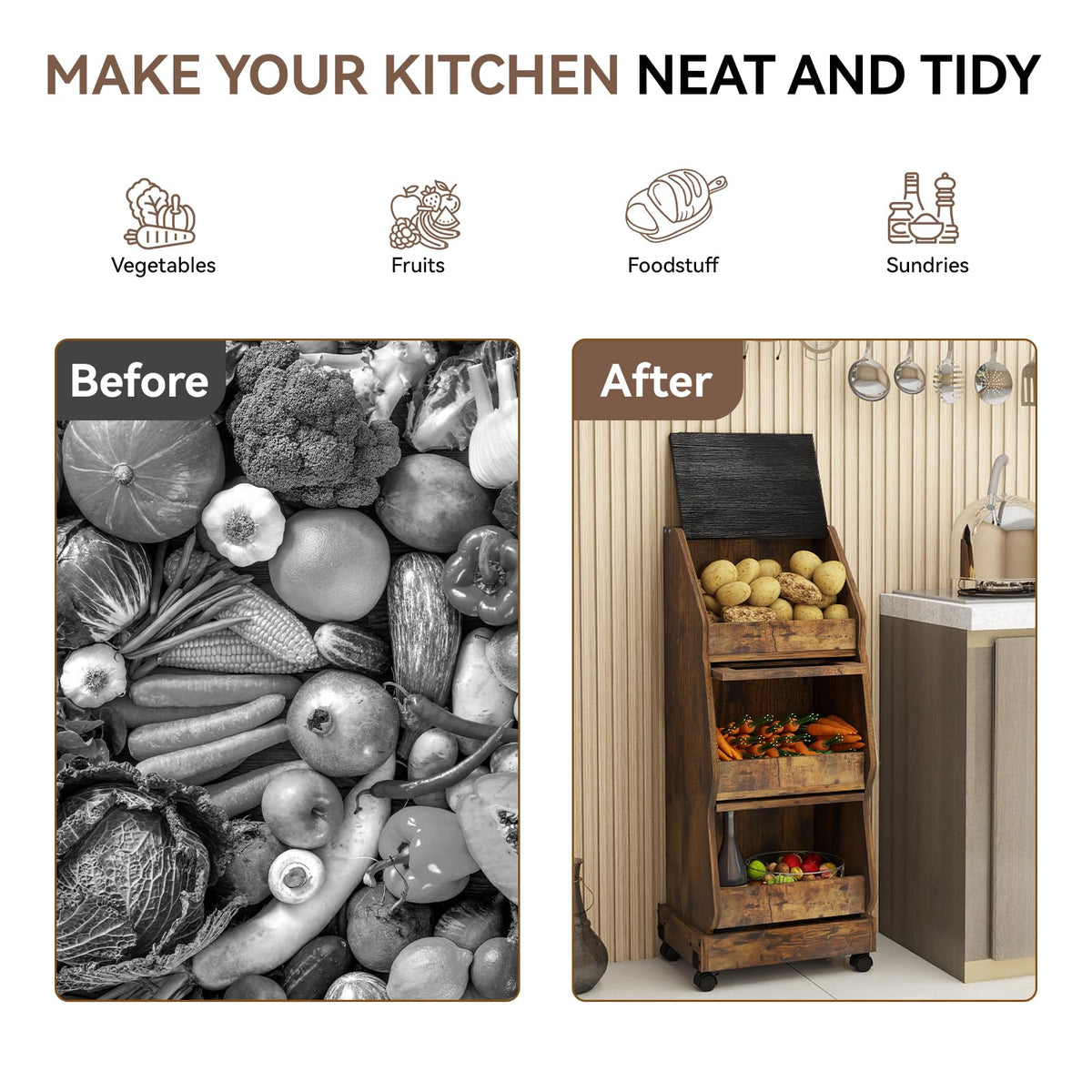 ARTETHYS four-wheel setup makes moving and placing it in any kitchen easy.