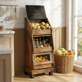 ARTETHYS onion organizer with grocery section keeps vegetables neatly stored and accessible.