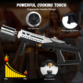 ARTFLAMM grill torch gun flame adjustment knob with orange to blue range