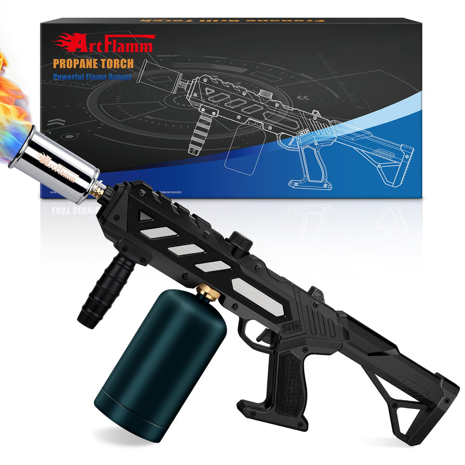 ARTFLAMM powerful propane torch gun ready for cooking or light welding.