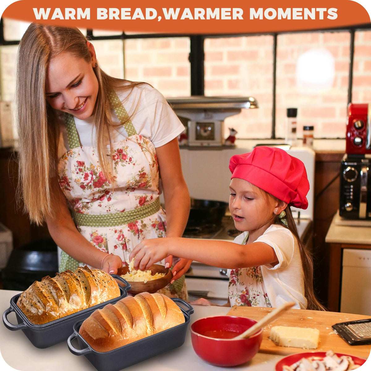 Articasting bread pan in use for sourdough demonstrates even heating and crust formation