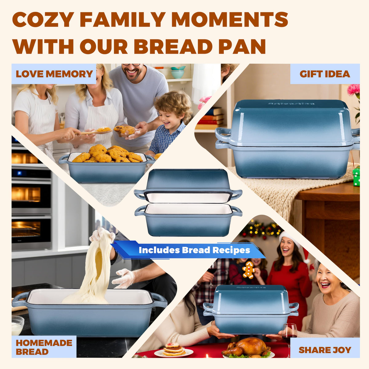 Articasting classic durable bread pan for reliable baking results.