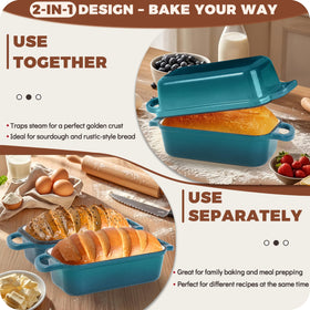 Articasting enamel finish bread pan ready for easy cleaning and baking