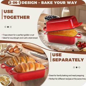 Articasting enameled loaf pan offers easy-clean surface after baking
