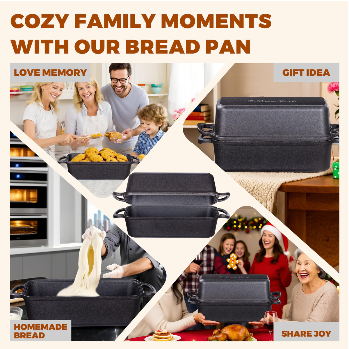 Articasting heavy-duty loaf pan promotes consistent bake results.
