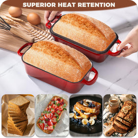 Articasting cast iron pan with even heating for crusty loaves