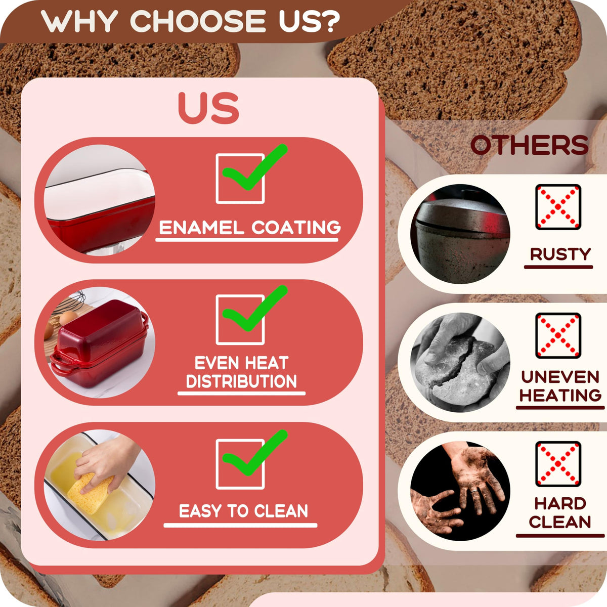 Articasting gift-ready bread loaf pan with recipe guide included