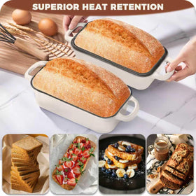 Articasting integrated-handles loaf pan for secure grip during baking