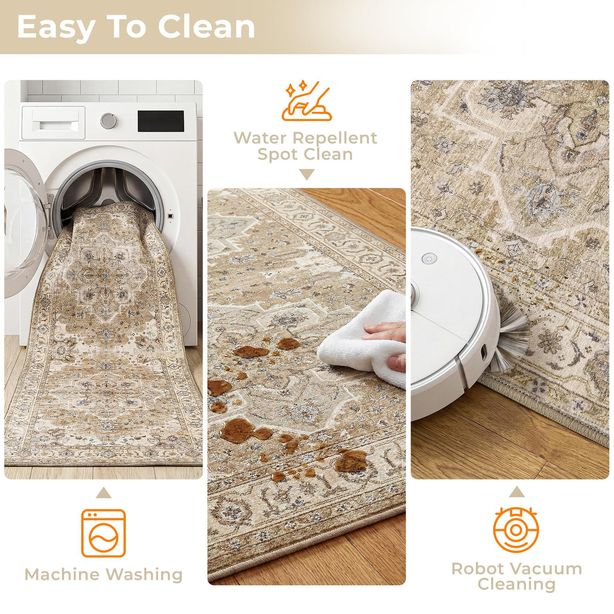 Articosy kitchen rug set 20x48 adds durable comfort under the stove area.