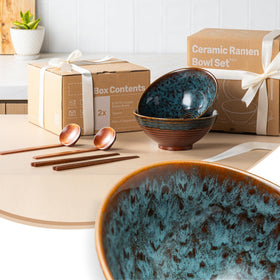 ArtifexCeram chopsticks pair complements the bowls for dining