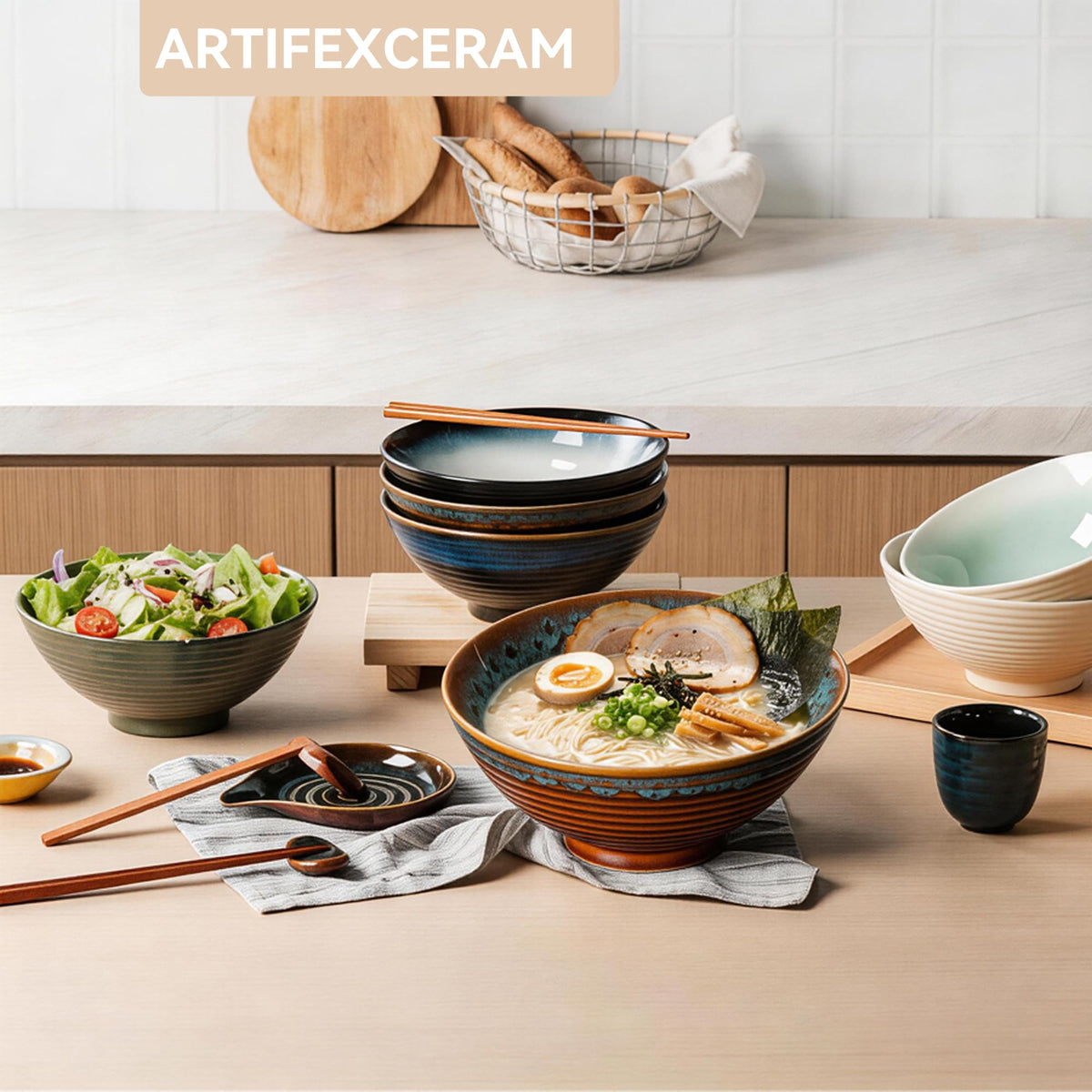 ArtifexCeram Japanese-style presentation enhances Asian-inspired dishes