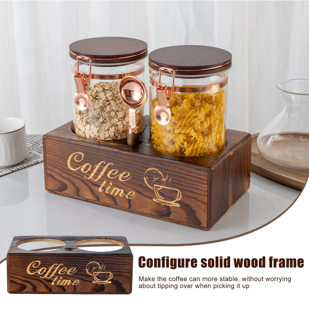 Versatile 45oz jars suitable for coffee beans, tea leaves, sugar, and nuts.